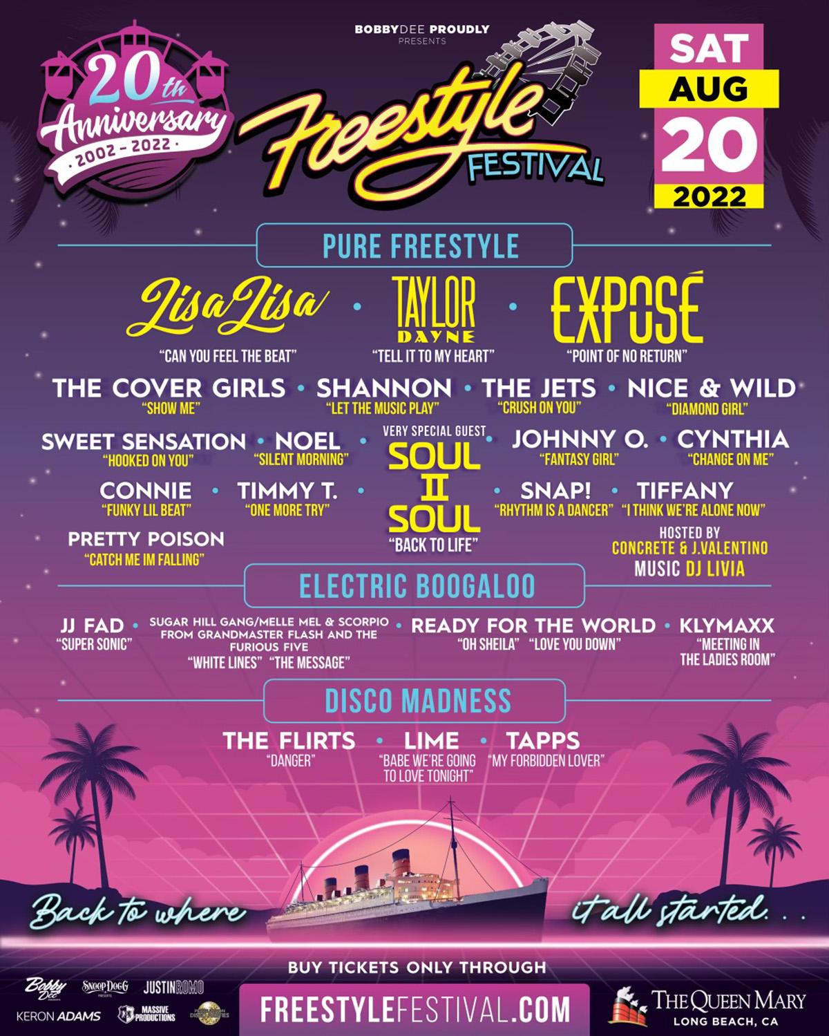 Freestyle Summer Festival 2022 at Queen Mary on Sat, Aug 20th, 2022 1