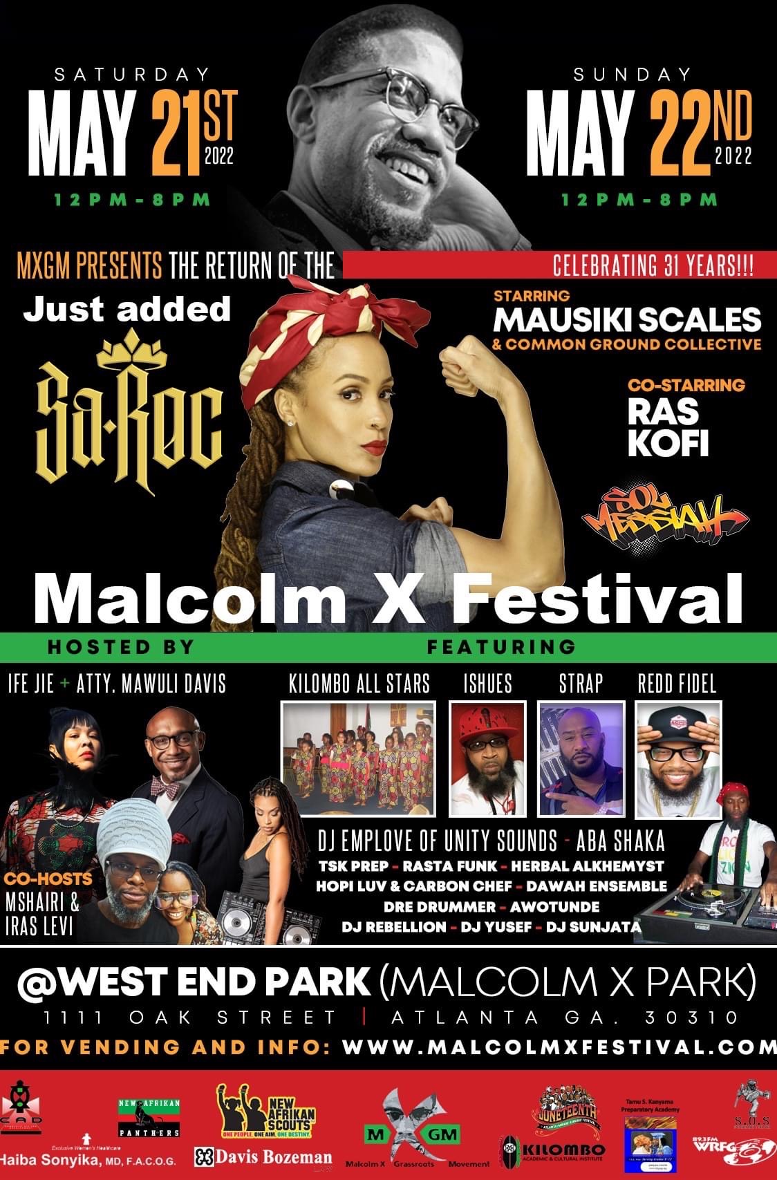 31st Annual Malcolm X Festival at West End Park on Sun, May 22nd, 2022