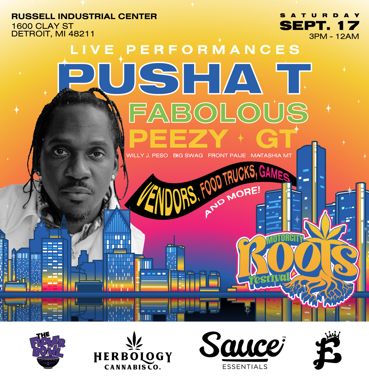 Motor City Roots Festival w Live Performances Pusha T, Fabolous