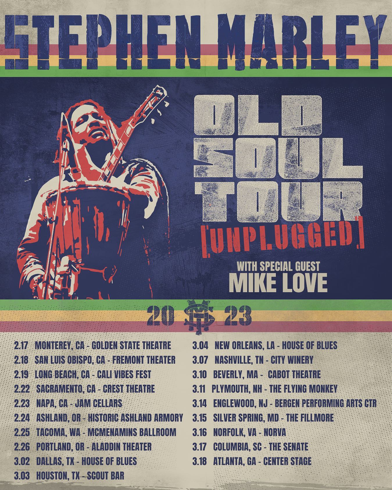 Stephen Marley Old Soul Unplugged 2023 Tour at The Cabot on Fri, Mar