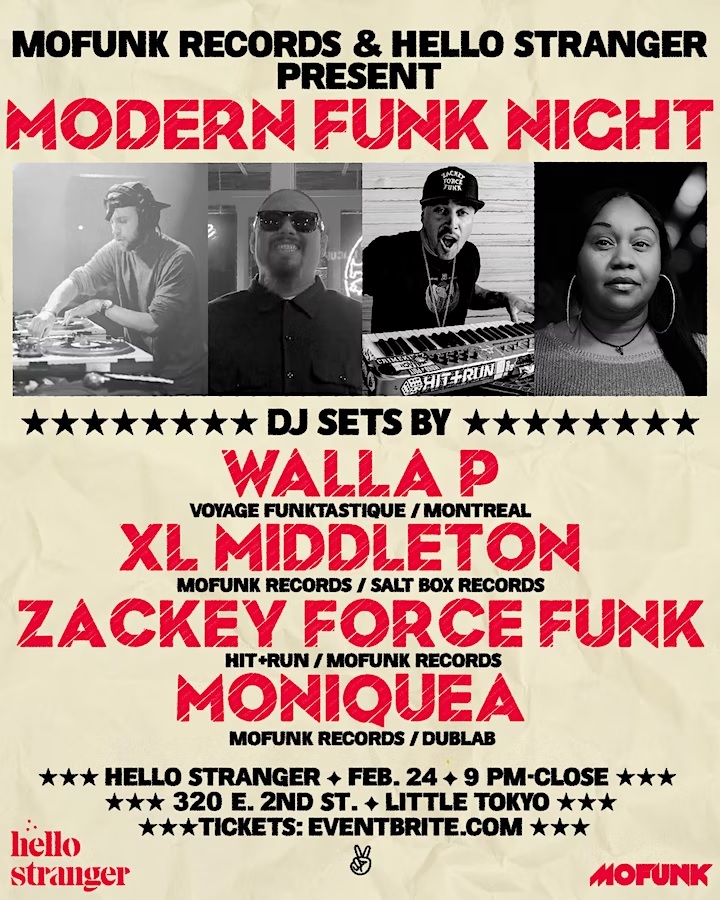 MODERN FUNK NIGHT w/ Walla P, XL Middleton, Zackey Force Funk 