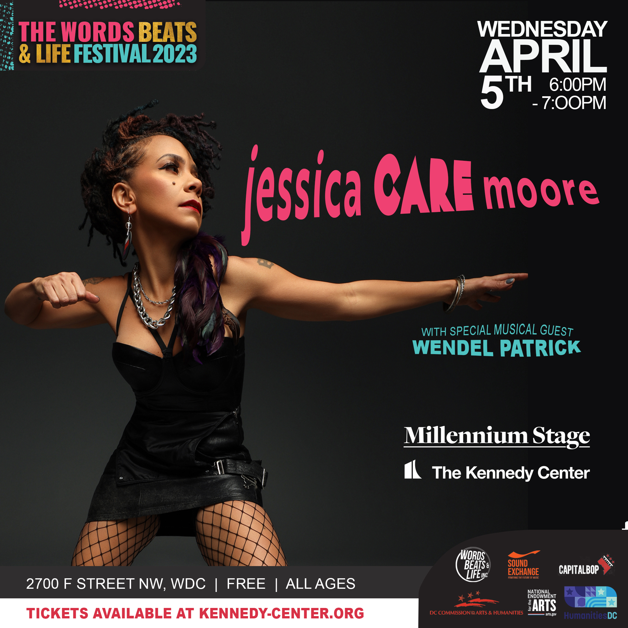 Jessica Care Moore W Wendel Patrick At Kennedy Center On Wed Apr 5th 2023 600 Pm 