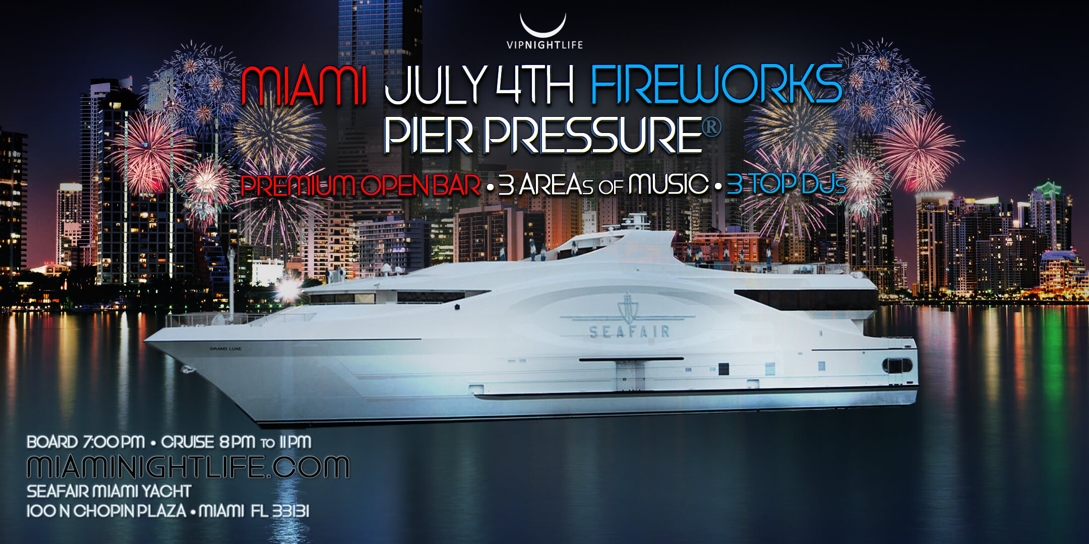 yacht club fireworks cruise