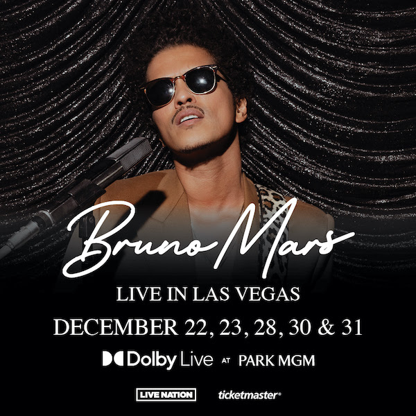 Bruno Mars at Park MGM on Sat, Dec 30th, 2023 900 pm