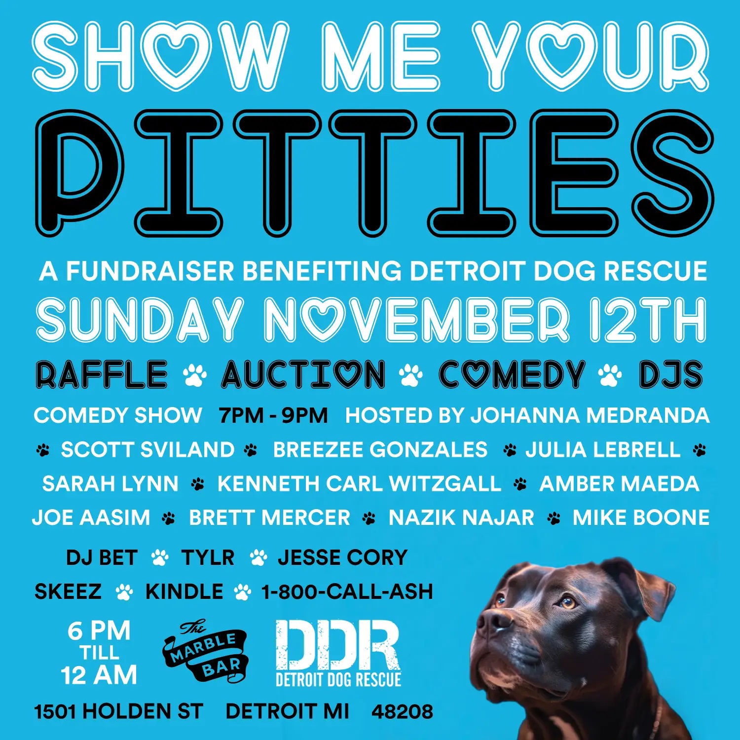 Show Me Your Pitties: A Detroit Dog Rescue Fundraiser at Marble Bar on