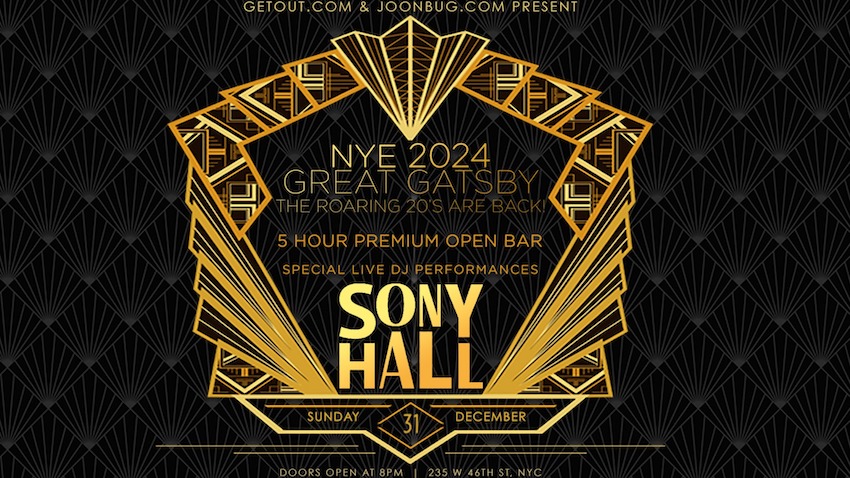 NYE 2024 Great Gatsby At Sony Hall On Sun Dec 31st 2023 8 00 Pm   Joonbug NYE 850x478 1 