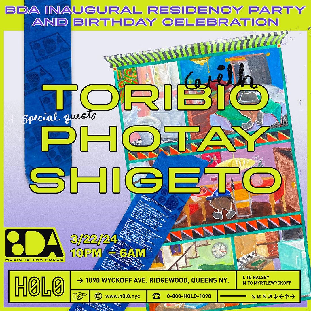 Bring Dat Ass (BDA) present: Toribio, Photay & Shigeto at H0L0 on Fri, Mar  22nd, 2024 - 10:00 pm