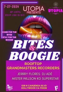 Utopia Presents Bites & Boogie Saturday Rooftop Party